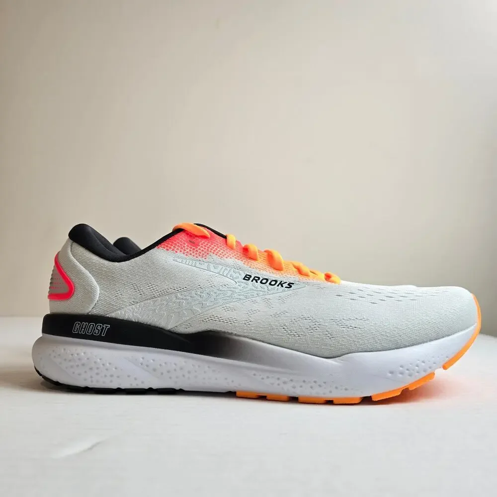 Brooks Ghost 16 Mens Size 13 Road Running Shoes Sneakers White Illusion Coral